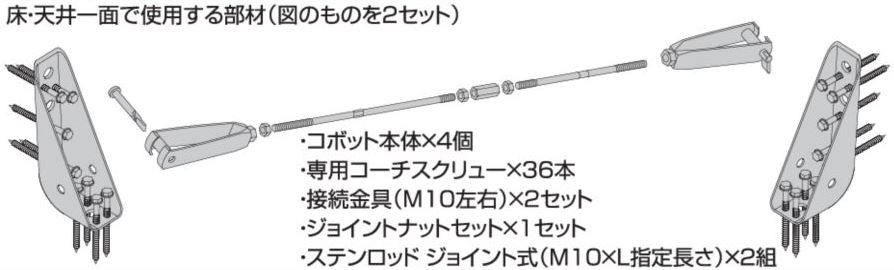 100％安い 国元商会 コボット本体 接続金具セット ４個セット ステンコーチスクリュー37本入